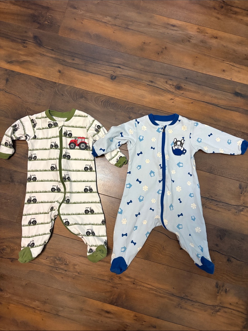 Blue Puppy Print Zip-Front Baby Footie - Infant One-Piece
